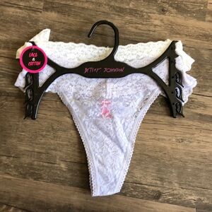 Betsey Johnson Lace and Cotton Thongs